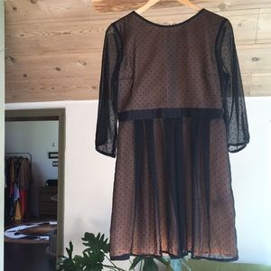 H&M | Black Sheer Swiss Dot Dress